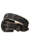 KUOKUO Qqiao Ceinture pour femme avec strass dorés brillants pour cowboy western clouté diamant ceintures hommes longueur de