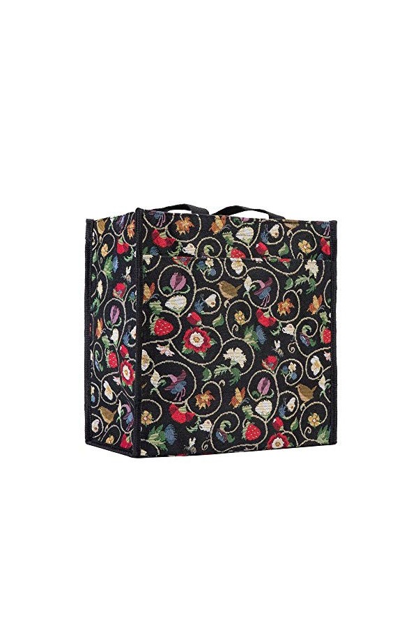 Tapisserie Siganre Sac à Main Femme, Sac fourre-Tout Femme, Tote Bag avec Garden Designs Morning Garden Black 