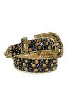 Qqiao Store Bande de Luxe de Haute qualité Hommes Femmes Strass Ceinture Western Cowgirl Cowboy Bling Bling Crystal Boucle Bo