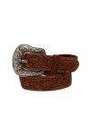 ARIAT Ceinture en cuir gaufré pour femme, marron, X-Large
