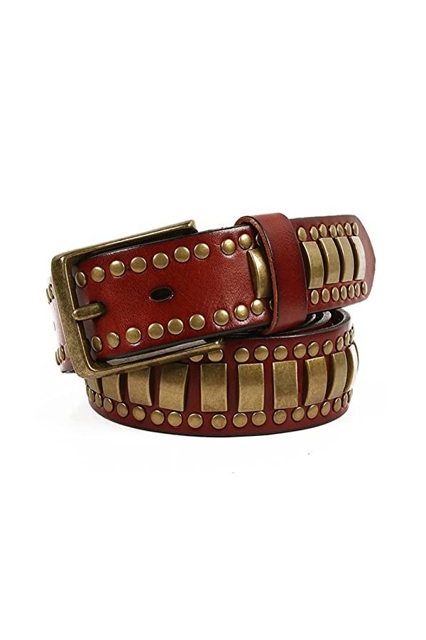 DISATI Ceinture Femme, Beltes de Rock Punk Motif de géométrie for Hommes for Femmes Ceintures cloutées rivées de Ceintures dé