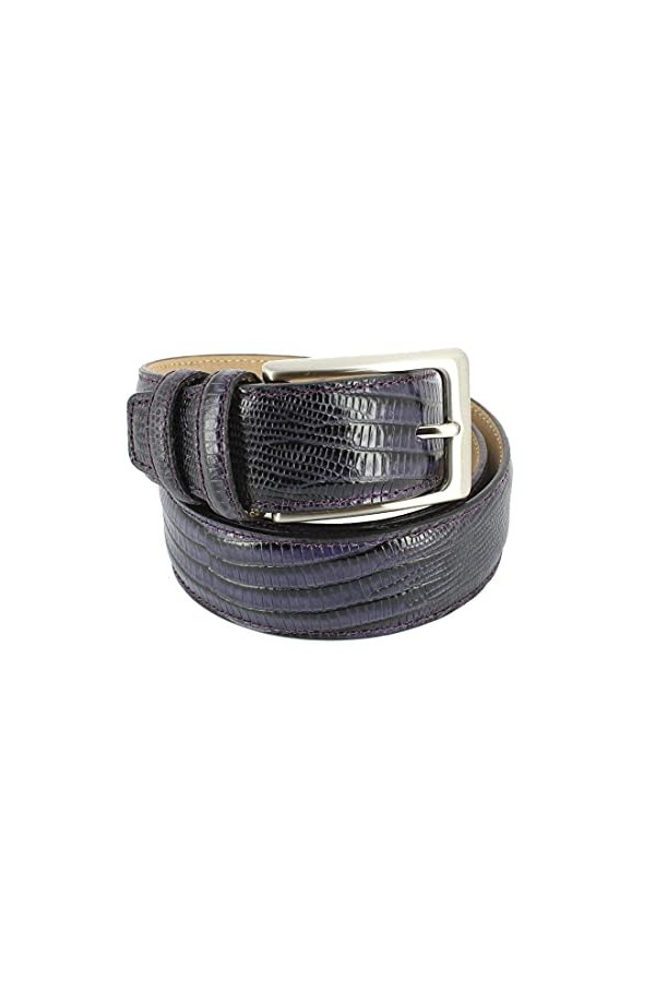 Robert Charles. Ceinture aspect reptile. SNAKE, Cuir. Violet. Uni. FABRIQUE EN ITALIE. L : 92-100cm