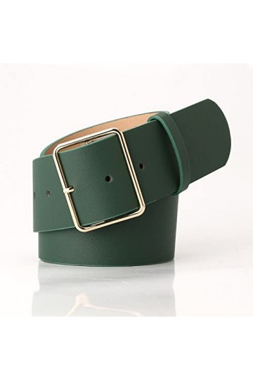 Ceintures habillées pour Femmes en Cuir PU pour Femmes Ceinture pour Jeans Boucle dorée Large Ceinture pour Femme Sangle de C