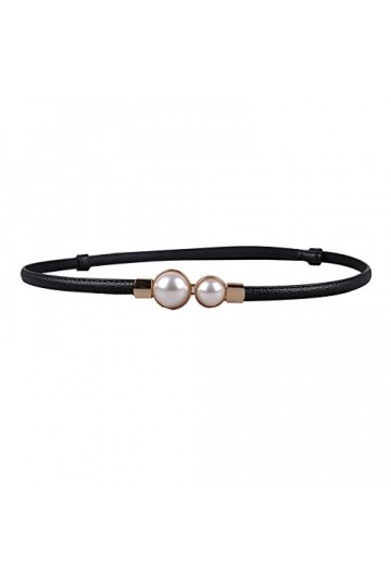 Ceintures habillées pour Femmes Mode Boucle de Perle Femmes Ceinture en Cuir PU Robe Pull Manteau Ceinture réglable Dames Mai